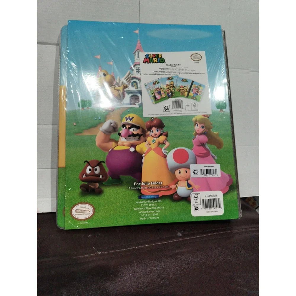 SUPER MARIO BROS BINDER BUNDLE NEW & SEALED School Supplies Set 4 Binder Bundle